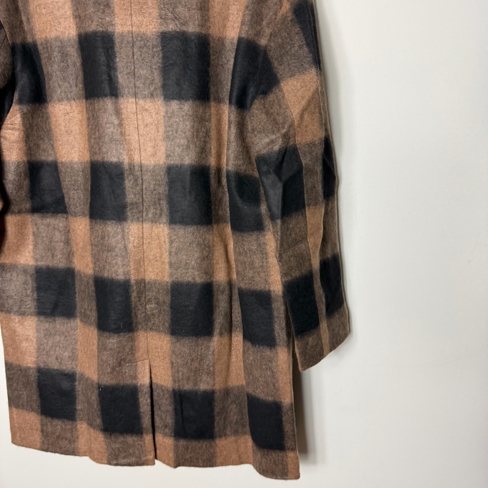 NEW Baltic Born Kirsti Coat Buffalo Check Plaid Brown Black Jacket Large - Picture 11 of 12
